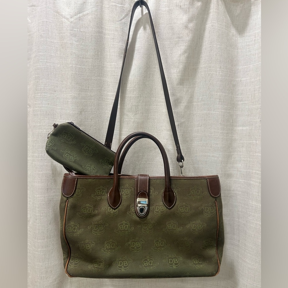 Vintage Dooney & Bourke Olive Green Briefcase